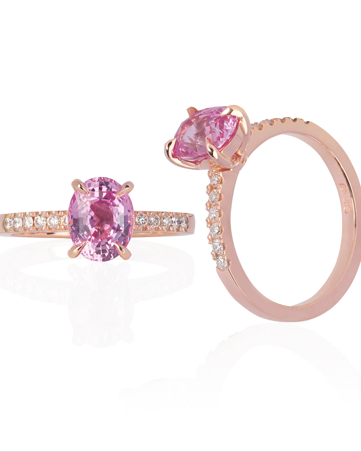 Custom Pink Sapphire Engagement ring