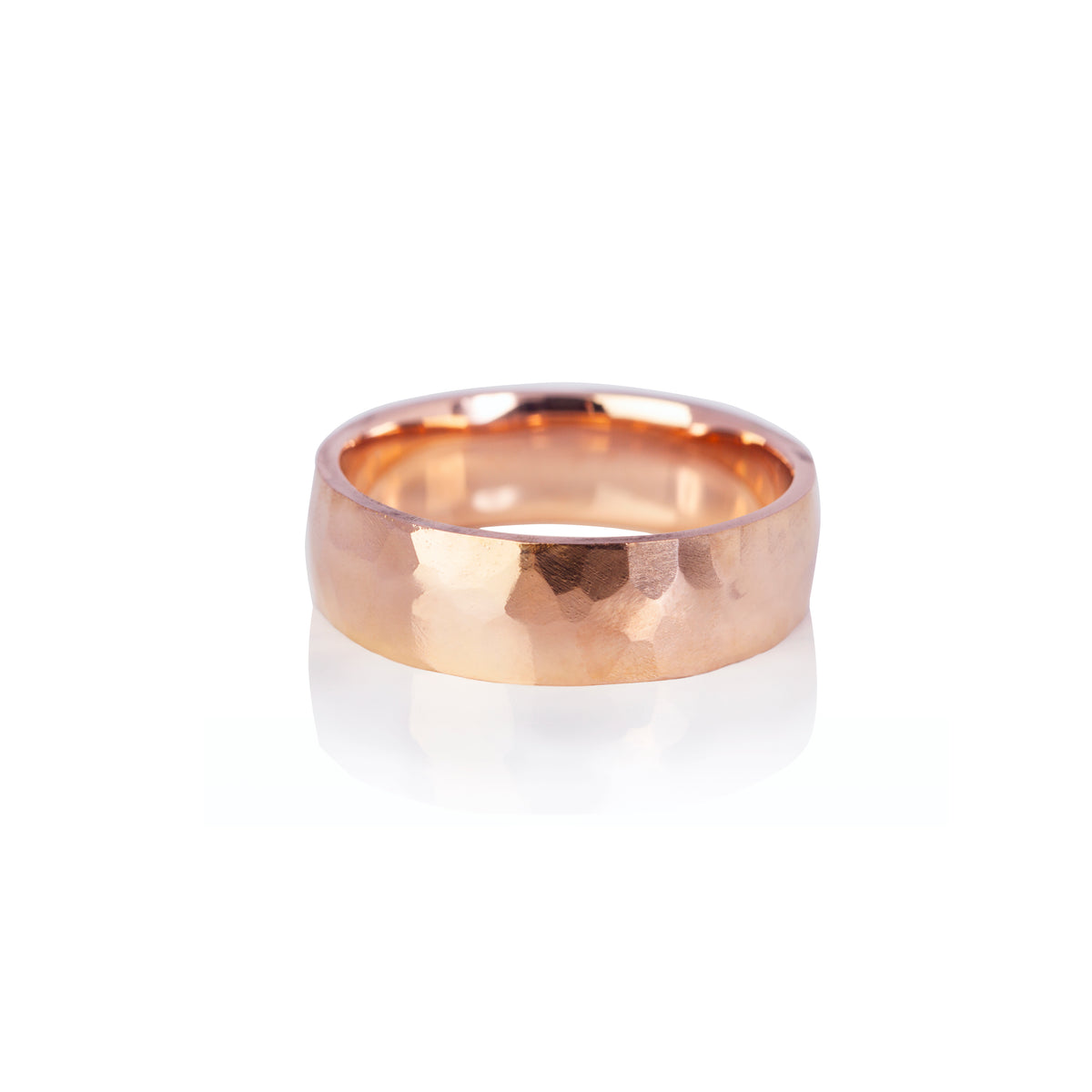 Hand Plenished Mens Wedding Band available in 18ct Gold and Platinum