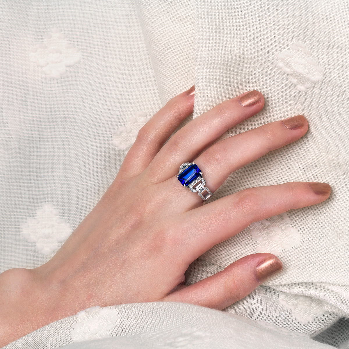 Bespoke Link Tanzanite Ring