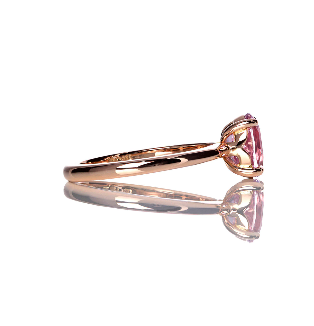 Bespoke (No Heat) Pink Sapphire Engagement Ring