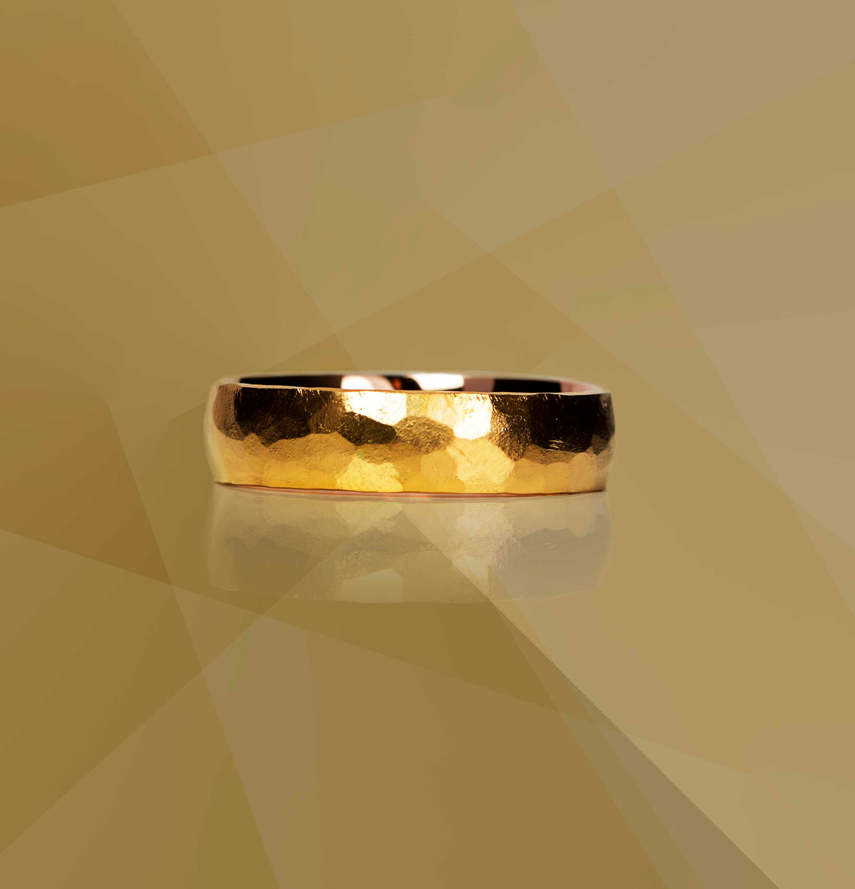 Hand Plenished Mens Wedding Band available in 18ct Gold and Platinum